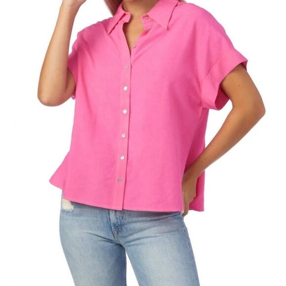 Crosby By Mollie Burch Foster Top Bubblegum Pink - Picture 1 of 9